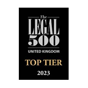 Top tier firm in UK by Legal 500 in 2023