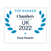 Paul Hewitt top ranked in Chambers UK 2022