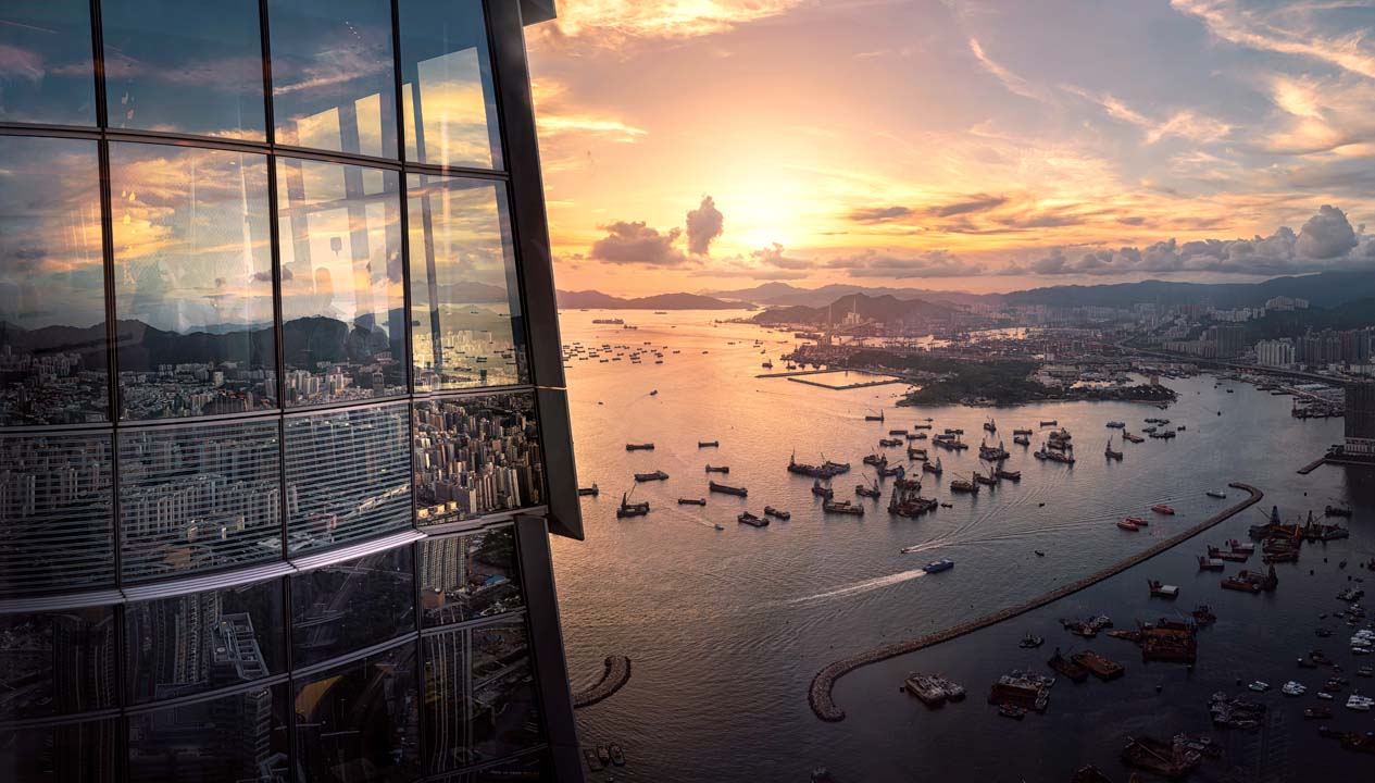 View of Hong Kong harbour