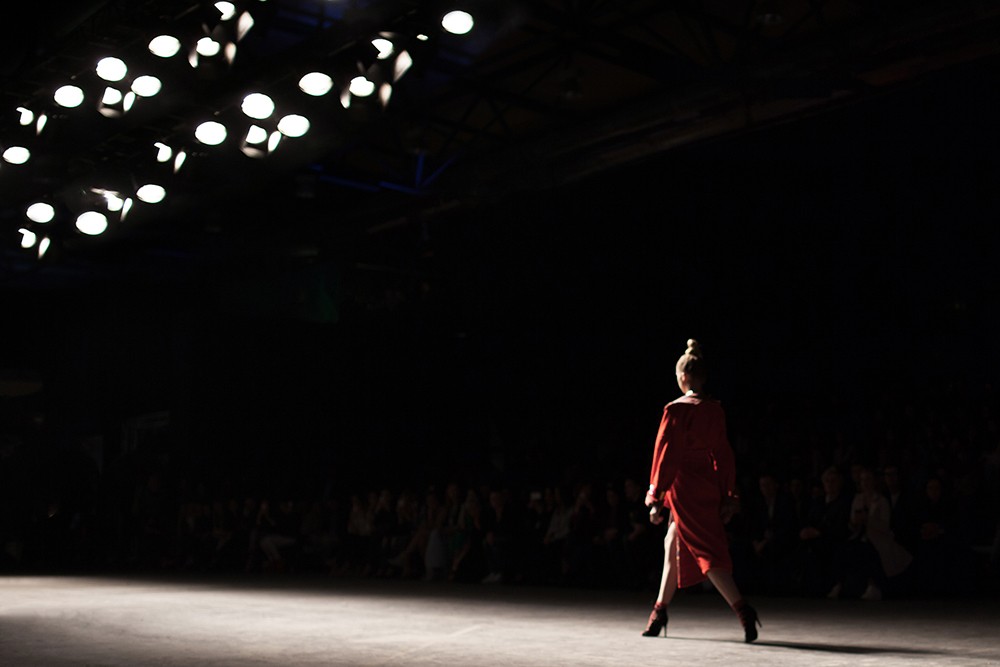 Picture of woman walking down a catwalk 