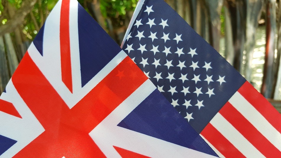 Picture of a British and American flag