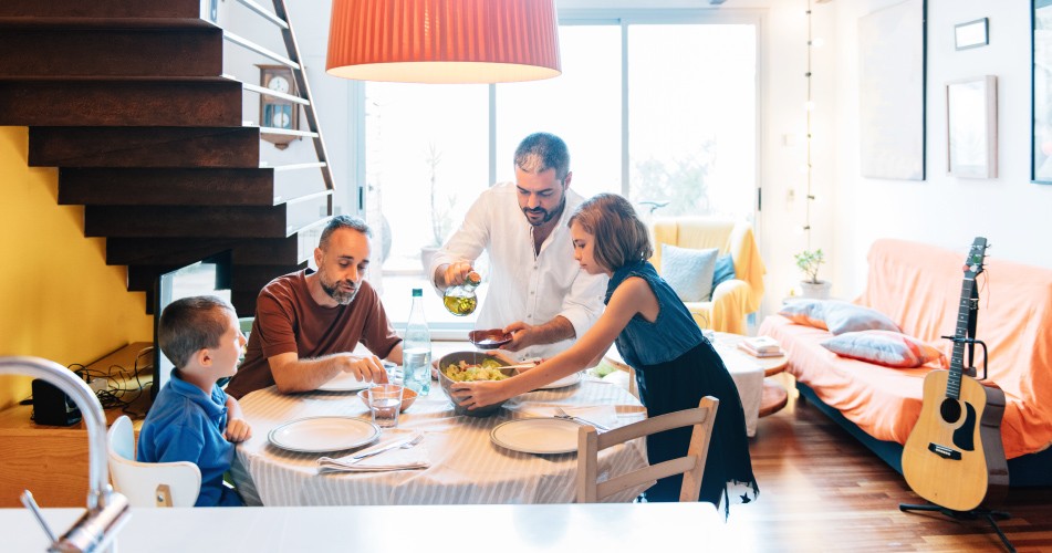 Picture of a family having a meal