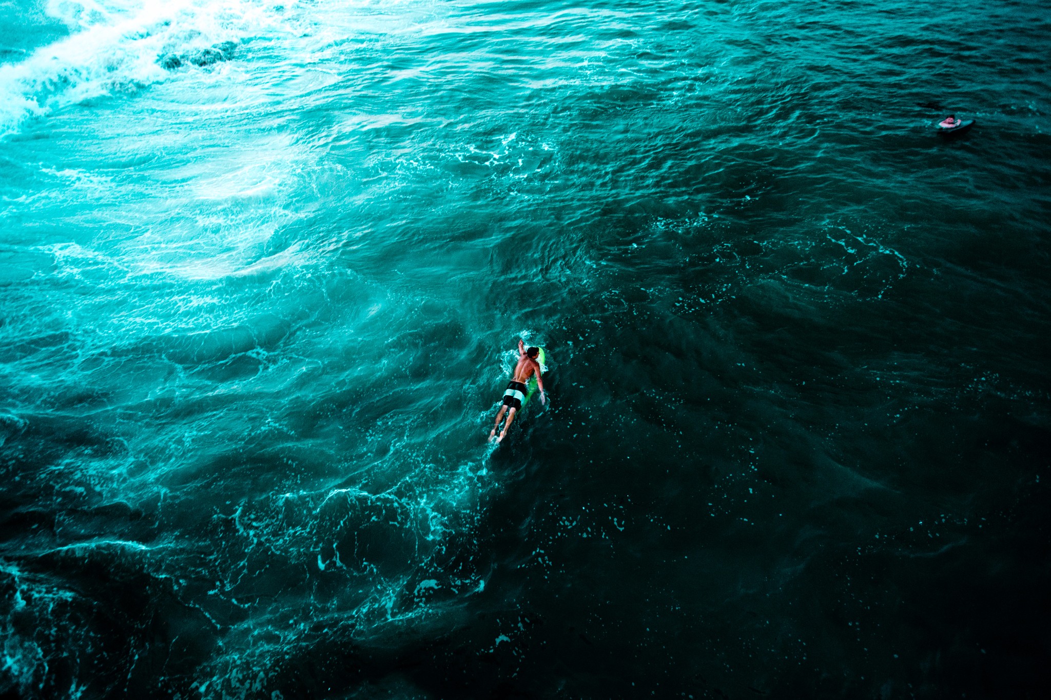 Picture of a person swimming in the sea