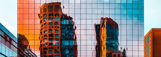Picture of a mirror facade of tall building