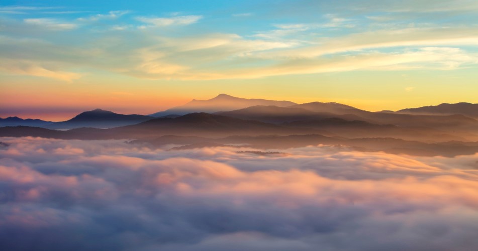 Picture of mountains above the clouds