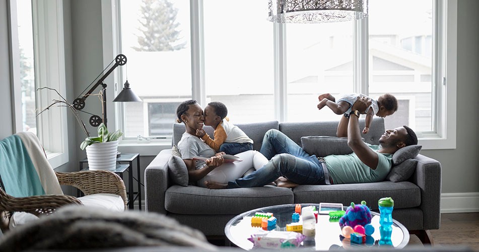Picture of a family in a living room