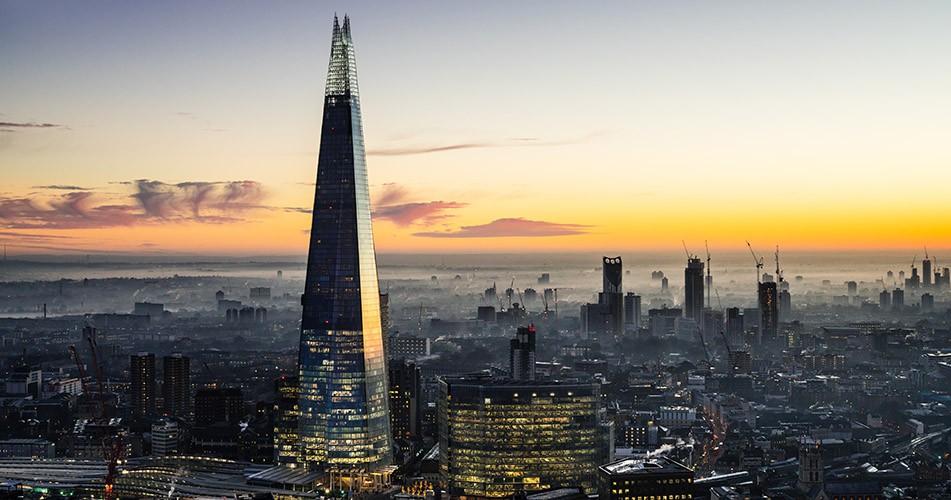 Picture of the shard at dusk