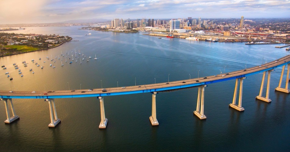 Picture of the Coronado bridge across San Diego bay