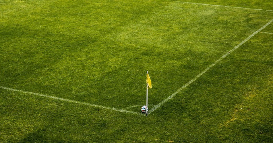 Picture of a corner flag on a pitch