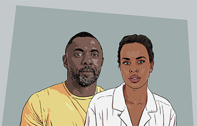 Illustration of Idris and Sabrina Elba