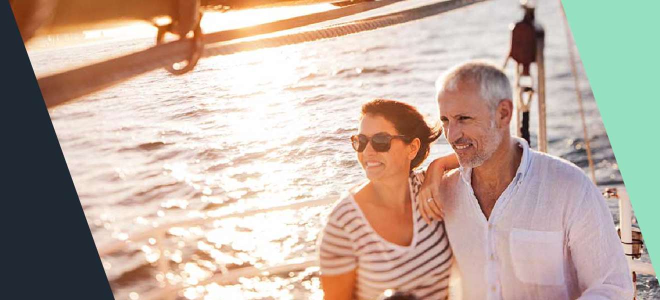 Couple looking forward on a boat
