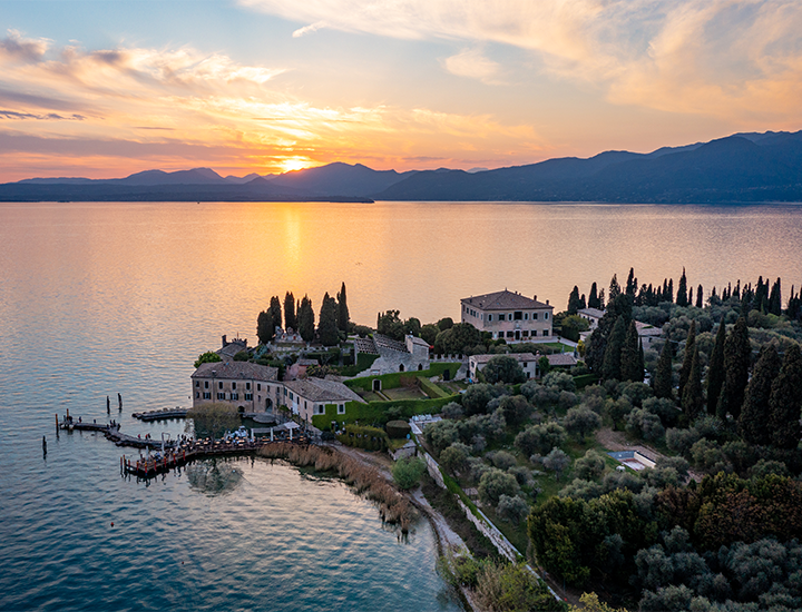 Italian villa by lake