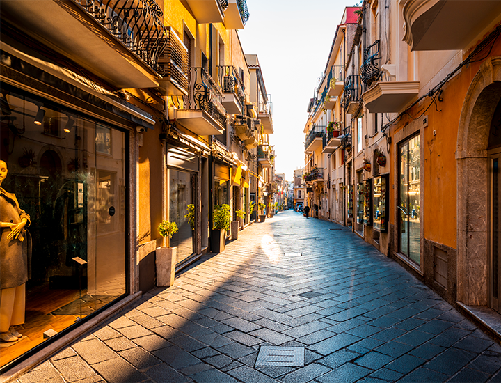 Italian shopping street
