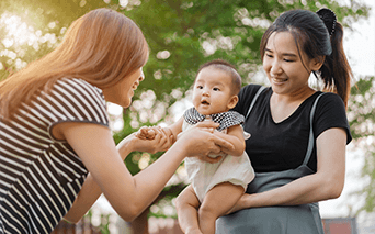 couple with baby