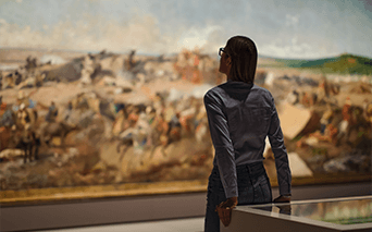 woman in art gallery