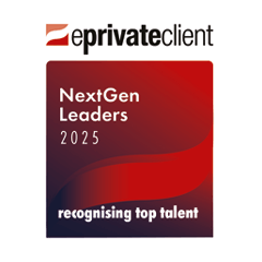 2025 Eprivate client award logo for Next Generation Leader