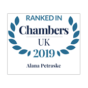 Alana Petraske ranked in Chambers UK 2019