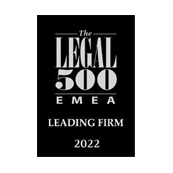 Leading firm in Europe, the Middle East, and Africa by Legal 500 in 2022