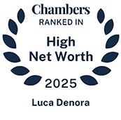 2025 Chambers High Net Worth Guide recognition badge for Luca Denora
