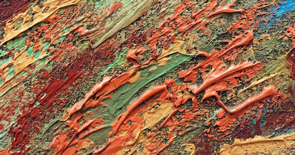 painting multi coloured piece