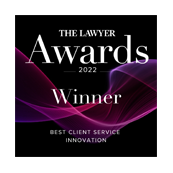 Winner of best client service innovation by The Lawyer Awards in 2022