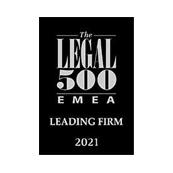 Leading firm in Europe, the Middle East, and Africa from Legal 500 in 2021