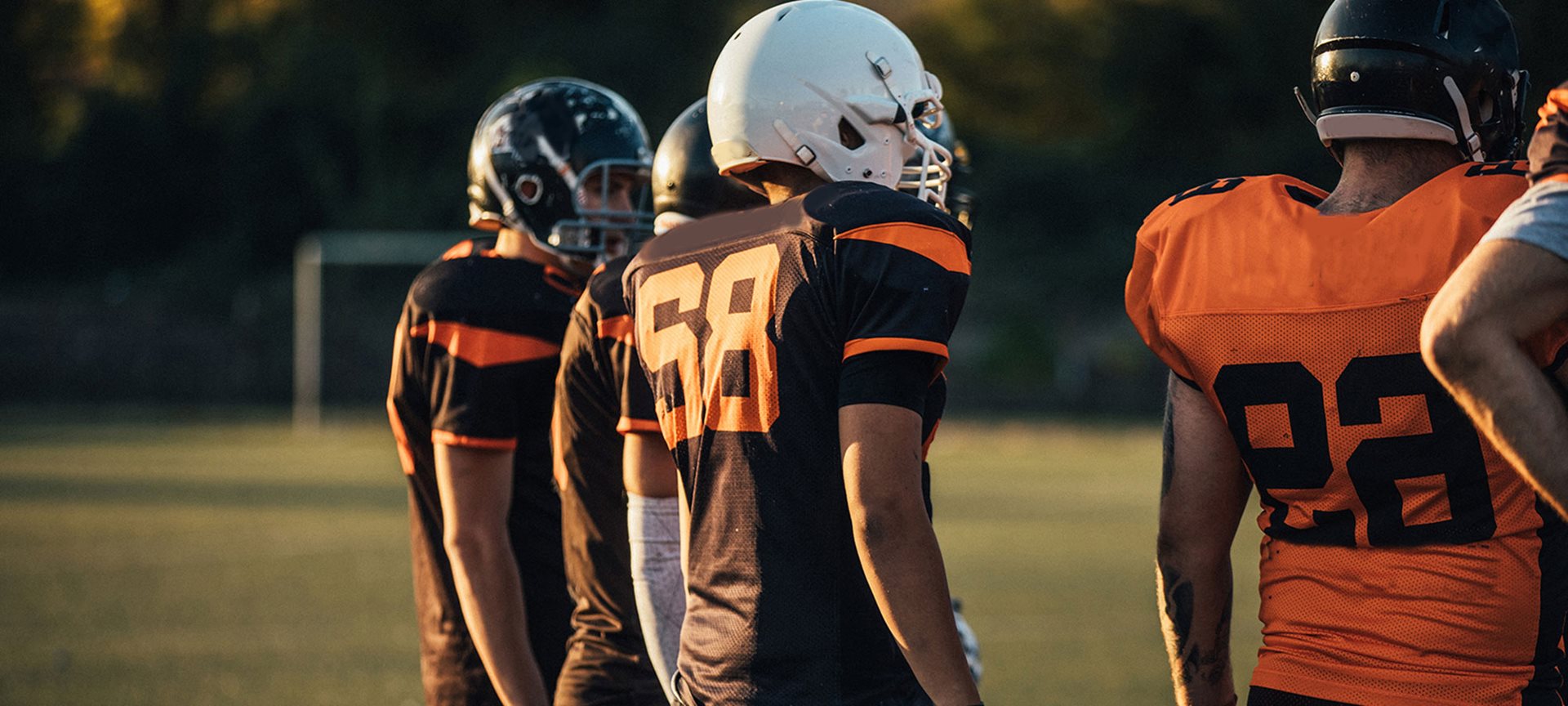 American football players on field