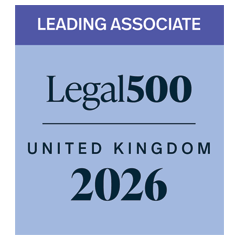 Legal 500 award logo for leading partner