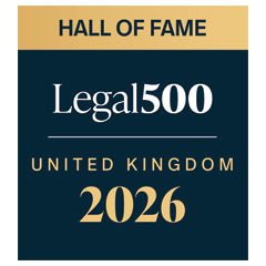 Legal 500 award logo for hall of fame 2026