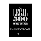 Recommended Lawyer Legal 500 UK 2019