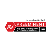 Recognition for 2025 Martindale Hubble Preeminent peer rated for highest level of professional excellence