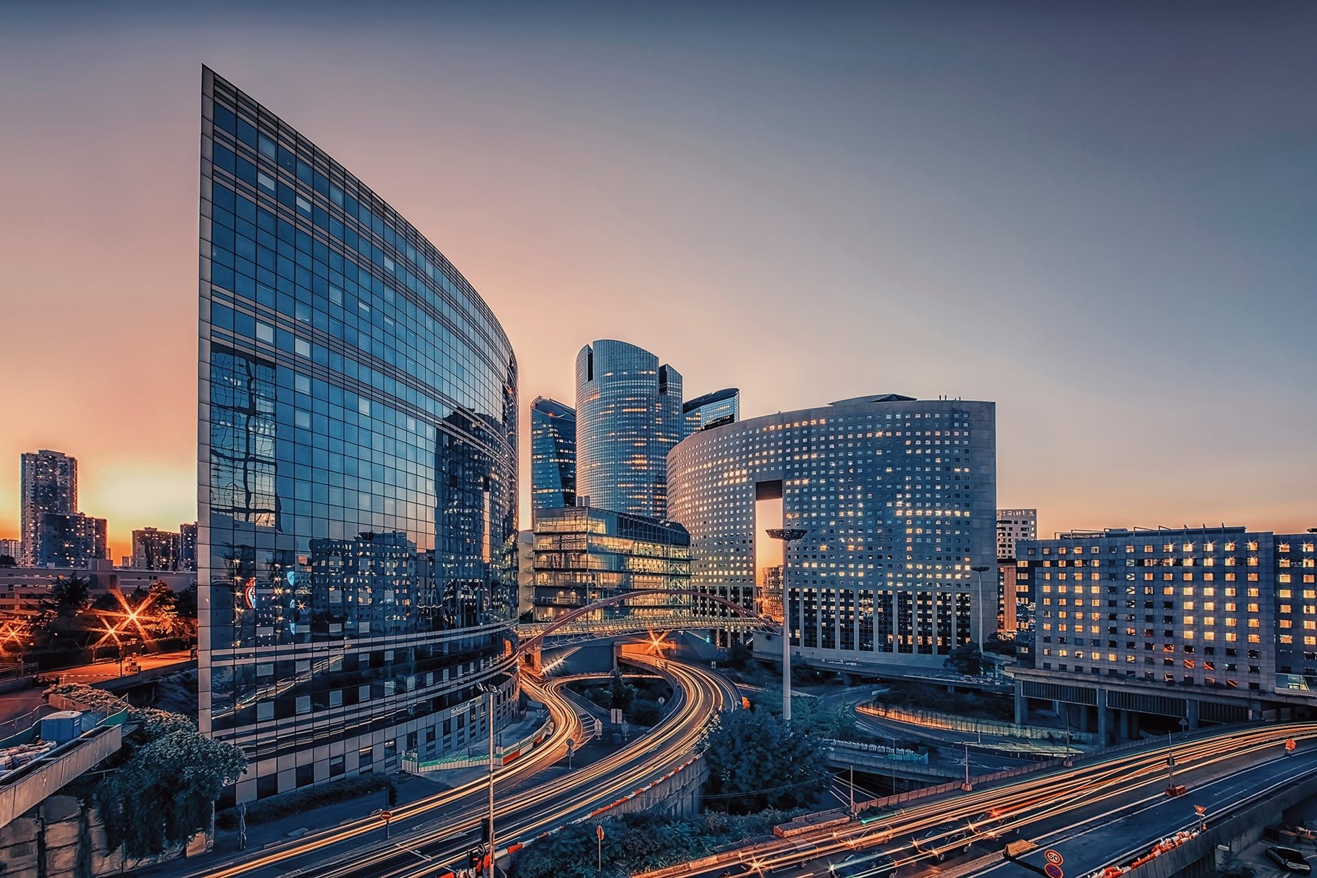 Modern office buildings in Paris