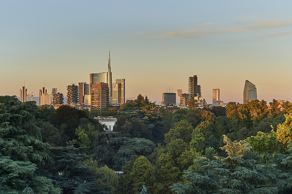 Milan skyline in the sunshine