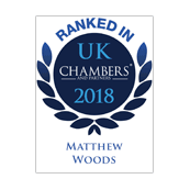 Matthew Woods ranked in Chambers UK 2018