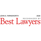 2026 Best Lawyers recognition badge for John Farnsworth