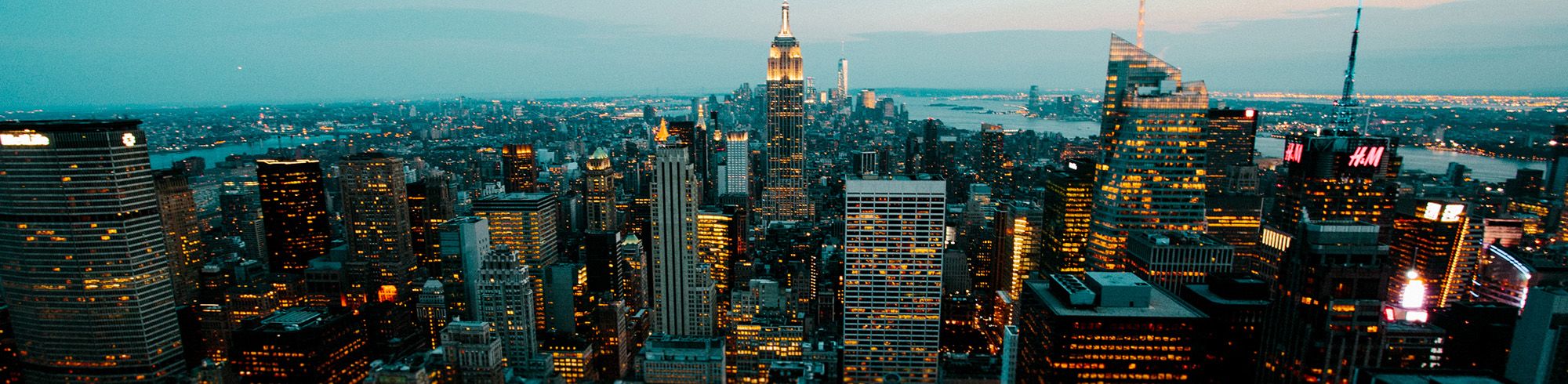 New York skyline at night