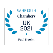 Paul Hewitt ranked in Chambers UK 2021