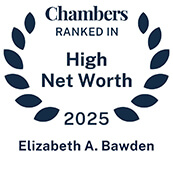 Recognition badge for Elizabeth Bawden for Chambers High Net Worth guide in 2025
