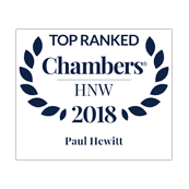 Paul Hewitt top ranked in Chambers HNW 2018