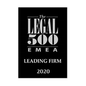 Leading firm in Europe, the Middle East, and Africa from Legal 500 in 2020