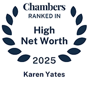 2025 Chambers High Net Worth Guide recognition badge for Karen Yates