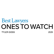 2026 Best Lawyers recognition badge for Tyler Goss
