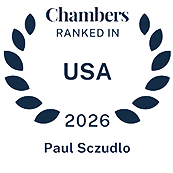 Chambers USA 2026 recognition badge awarded to Paul Sczudlo, recognizing his ranking in the Chambers USA guide for Tax law in Southern California