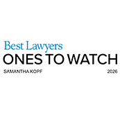 2026 Best Lawyers recognition badge for Samantha Kopf