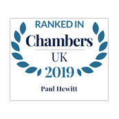 Paul Hewitt ranked in Chambers UK 2019