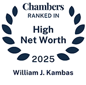 2025 Chambers High Net Worth Guide recognition badge for William Kamba's