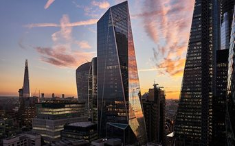 Picture of London skyline at sunset
