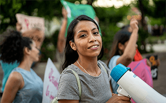 Woman at protest