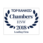 Top ranked as leading firm by Chambers HNW in 2018