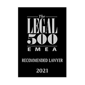 Recommended Lawyer Legal 500 EMEA 2021